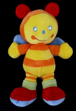 *. DOUDOU POMMETTE INTERMARCHE ABEILLE PAPILLON AILE BLEU ORANGE JAUNE 21cm TTBE
