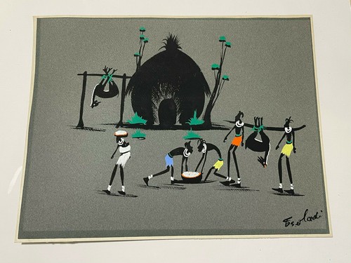 Peinture africaine village