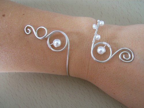 Bracelet blanc ivoire argenté - bracelet, blanc/ivoire