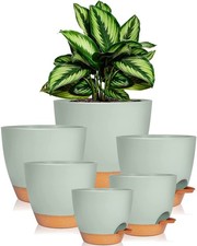 Lot de 6 pots de fleurs ronds