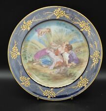 Assiette ancienne porcelaine de Limoges Scène Galante décor signé Henry Haviland