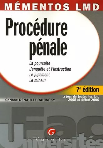 Procédure pénale la - procédure, pénale: