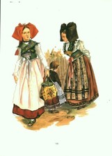 Gravure ancienne Alsace 1970