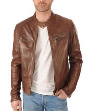 Veste en cuir homme vintage