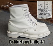 Dr MARTENS "Mono" taille 41 UK7 cuir blanc intégral 1460