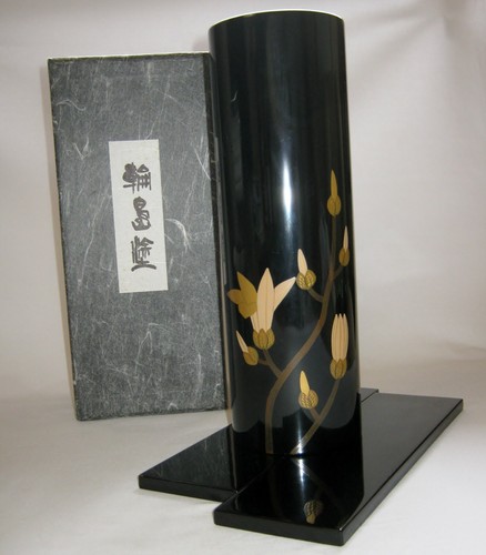 Vase fleurs ikebana bois - vase, à