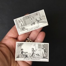 2 Petites Gravures 1er Empire Début XIXè Enfants Espiègle Ramoneur Maison Poupée