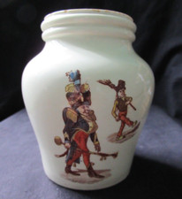 ANCIEN MOUTARDIER ILLUSTRATION GRANDVILLE 10,5 cm POT à MOUTARDE 19 eme mustard