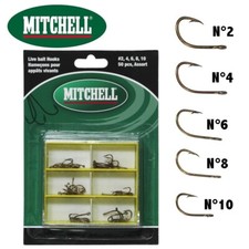 ASSORTIMENT 50 HAMEÇONS MER MITCHELL HAMPE COURTE