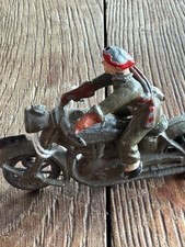 RARISSIME JOUET MOTO PLOMB "CHARBENS" MADE IN ENGLAND 8CM TETE RECOLLEE