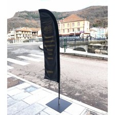 Pied Piètement Socle Acier Drapeau Flamme Soclage Enseigne Stable
