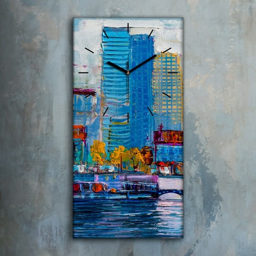 Horloge murale sur toile 30x60