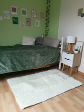 NEUF Tapis À Poils Longs 120 X 80cm antidérapant Blanc ivoire Jamais servi 