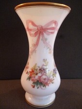 BACCARAT - VASE OPALINE DE CRISTAL PEINT A LA MAIN - 20 CM - TBE