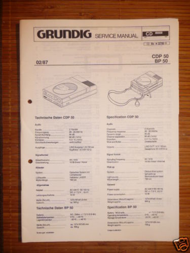 Manuel service grundig cdp - service,