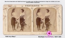 QUERELLE DE FEMMES, ESCRIME, "FANTAISIES", STÉRÉO JOUR-NUIT SCÈNE DE GENRE -V286