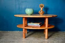 Table basse en pin à double plateau 1970 meuble de salon style montagne chalet