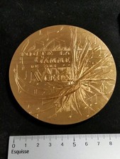  BIG MEDAILLE DE BRONZE MONNAIE DE PARIS POUR LES  VOEUX  SIGNÉE "J.MAUVIEL "
