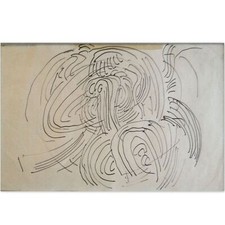 TAL COAT Pierre (1905-1985) "Abstraction (4)" Encre/Pap-Signée+Monogr., encadrée