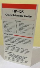 HP 42S Quick Reference Guide