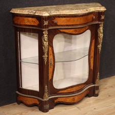 Buffet vitrine incrusté de style Napoléon III meuble marbre 20ème siècle