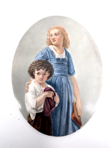 Plaque porcelaine ovale - en,