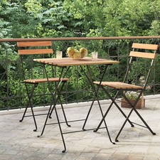Table de bistro pliante 55x54x71cm Bois de teck solide et acier vidaXL