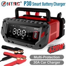 HTRC P30 Car Battery Charger 420W 6V/12V/24V for Cars RV SUV Motorcycle Boat