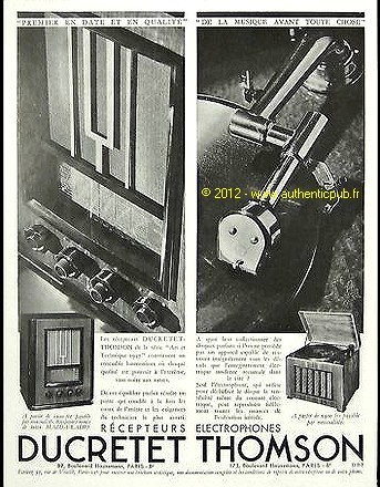 Publicite 1935 radio recepteur - publicite,