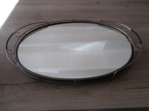 Ancien grand plateau miroir - ,