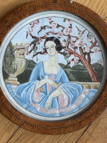 Belle miniature gouache - gouache, art