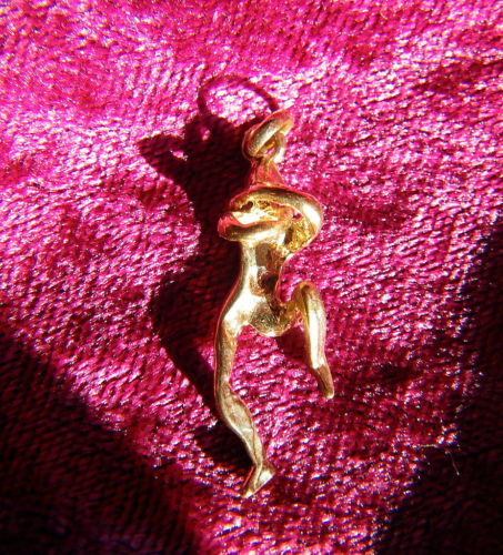 Pendentif plaque danseur - or,