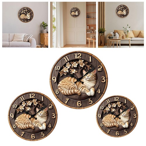 Horloge murale motif - horloge, chat