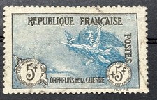 Timbre France Orphelins N°155 oblitéré sans gomme avec certificat côte 2200€