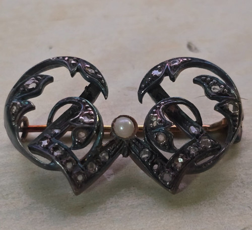 Ancienne broche avec eclats - ancienne,