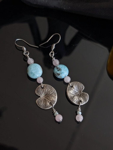 Boucles oreilles larimar et - d'oreilles,