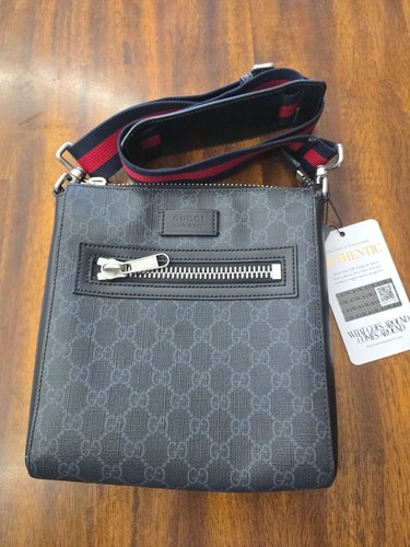 Gucci messenger bag black gray - gucci,