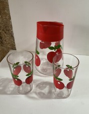 2 verres et pichet décor