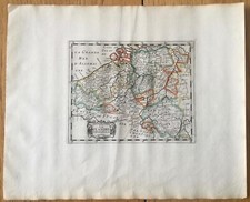 RARE CARTE "FLANDRE ESPAGNOLE" ATLAS BRIET COULEURS BE 1653