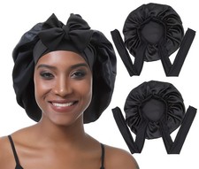 2Pcs Bonnet Satin Cheveux Nuit