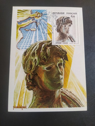 Carte premier jour statue - carte,