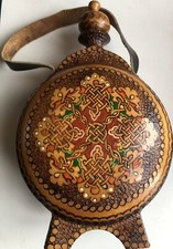 Gourde En Bois Vintage De Bulgarie Année 70