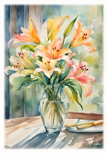 Tableau fleurs nature morte - fleurs,