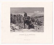 Gravure XIXe Bataille