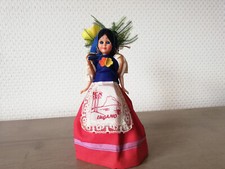 Poupée Vintage Italienne Panier Fleuri Lugano 20cm 