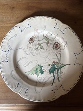 CREIL & MONTEREAU Assiette Décor Fleurs Et Rubans Félix  Bracquemond XIXème
