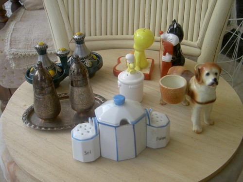 Lot moutardier salière - -moutardier,