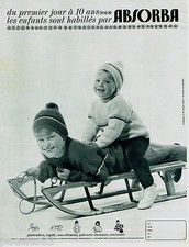 PUBLICITE ADVERTISING 115  1964  ABSORBA   pulls vetements ski enfants