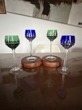 4 verres Rohmer modèle Manhattan en cristal de Saint Louis Signé