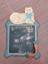 Tableau ardoise vintage shopping List chat & légumes